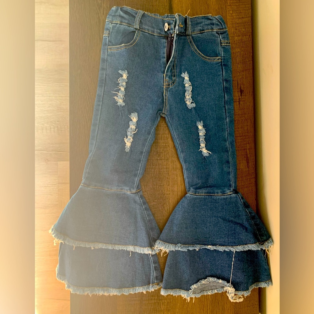 NEW Boutique Distressed Bell Bottoms